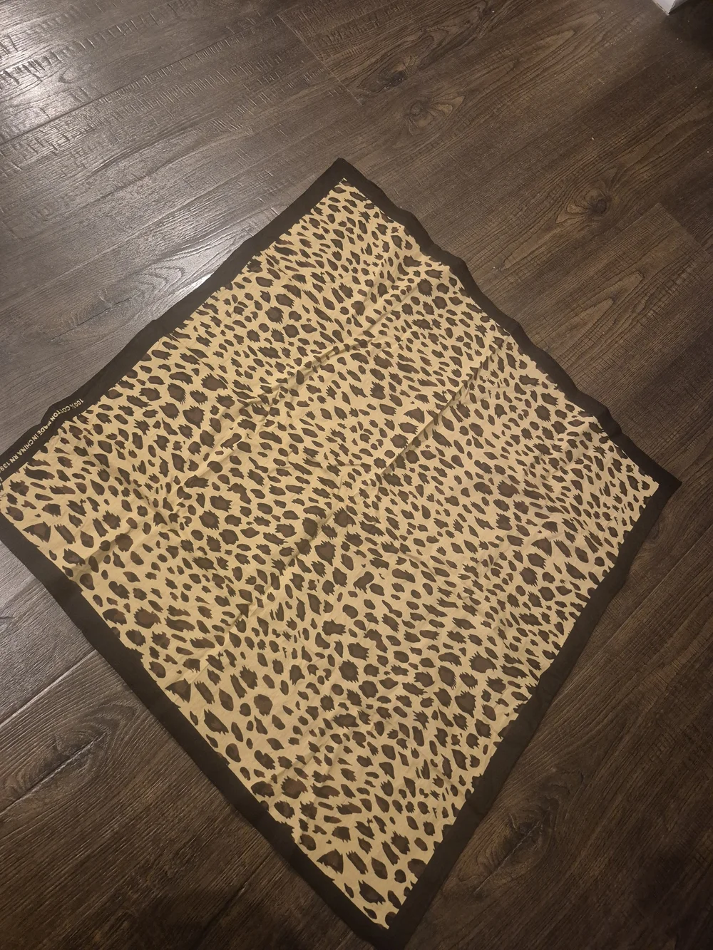 100% Cotton Leopard Animal Print Bandana Square Scarf
